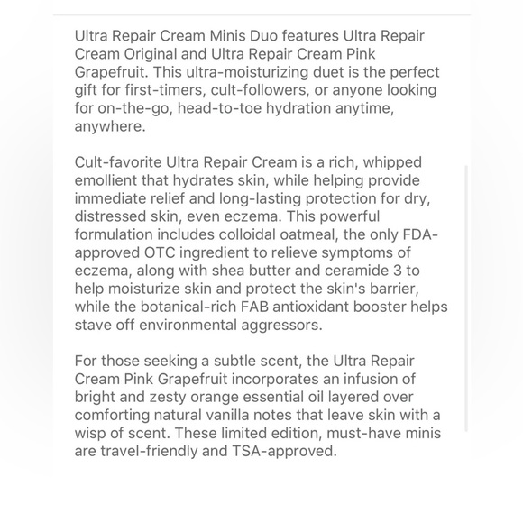 First Aid Beauty Ultra Repair Cream Minis Original & Pink Grapefruit Infusion - Picture 2 of 3